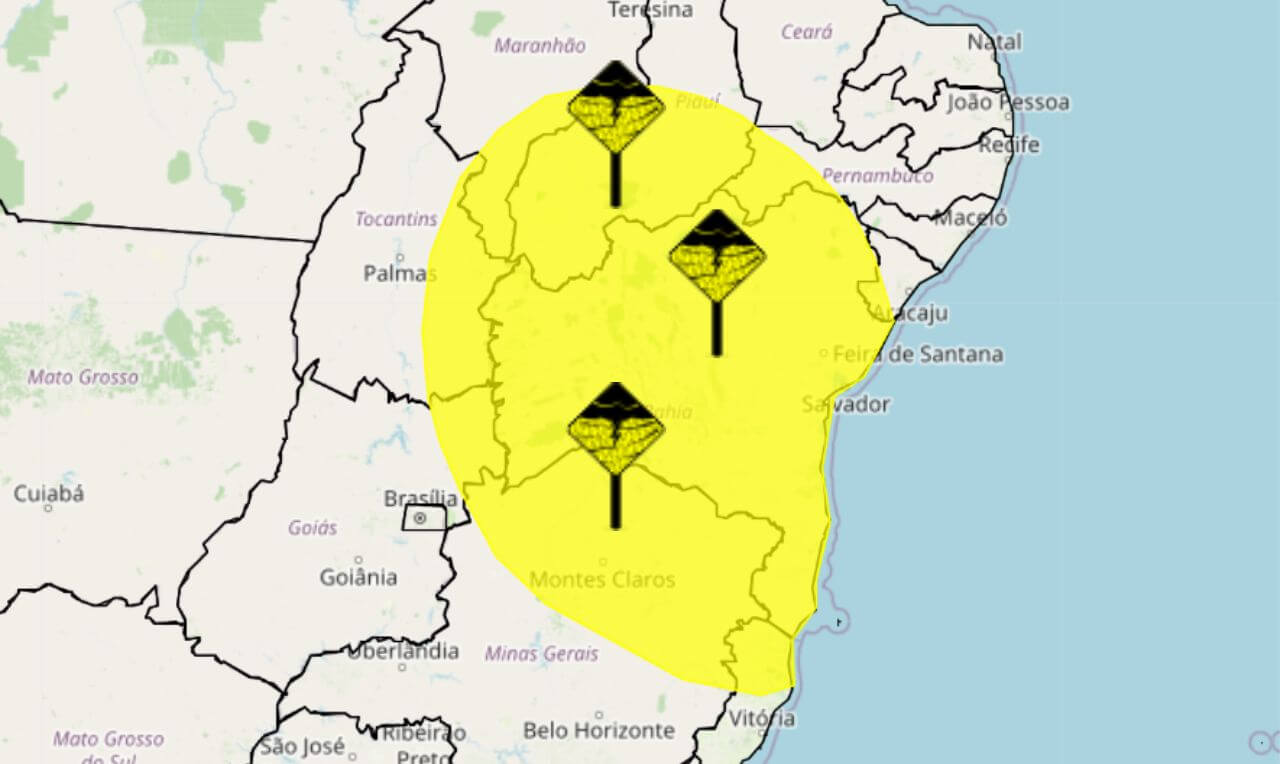 Alerta Amarelo Para Temporais Chuva Intensa Raios E Ventania Em Partes Do Norte Nordeste